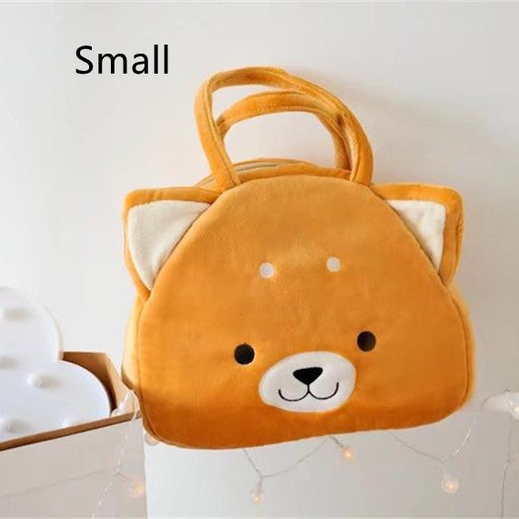 Cartoon Three-color Akita Shiba Inu Plush Hand Bag