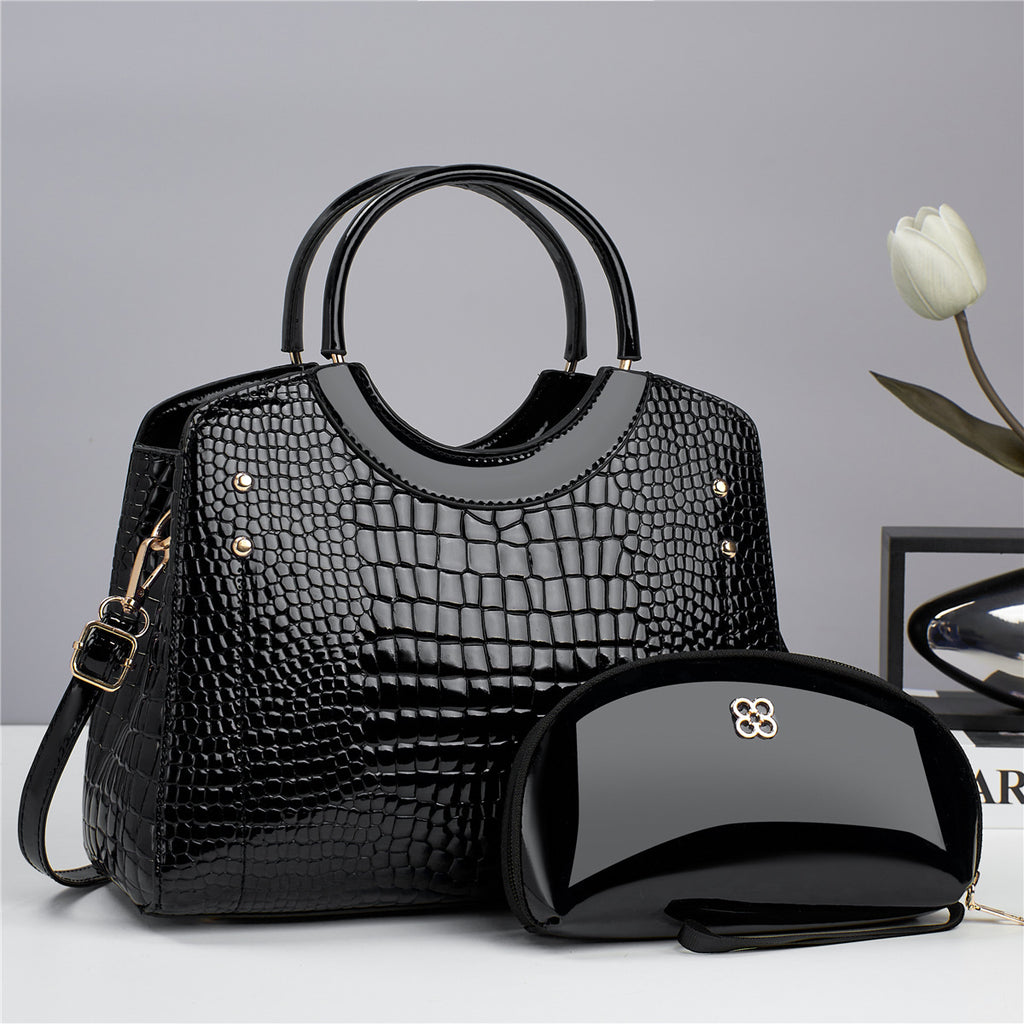Trendy Mother & Child PU Crossbody Shoulder Bag with Chain Lock