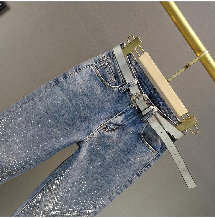 Heavy Industry Hot Drilling Skinny Jeans Women's Casual High Waist
