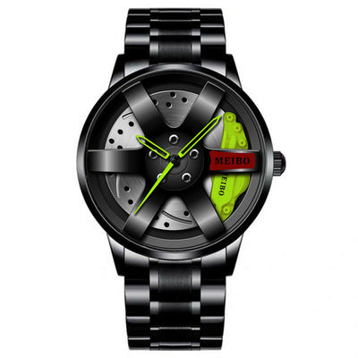 Men's Quartz Business Watch with Automatic Movement and Spiral Crown