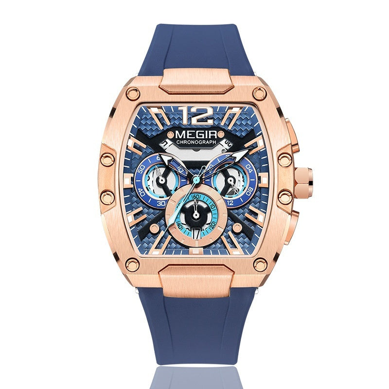 Waterproof Luminous Men's Sports Watch with Silicone Band
