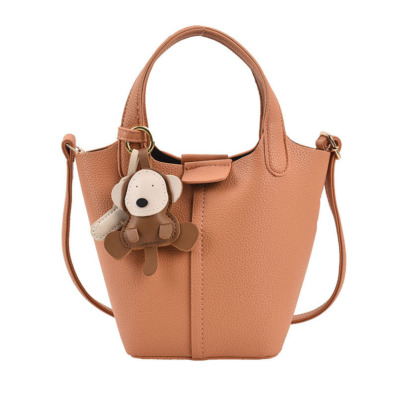 Popular Women's Small PU Bucket Bag Crossbody with Texture