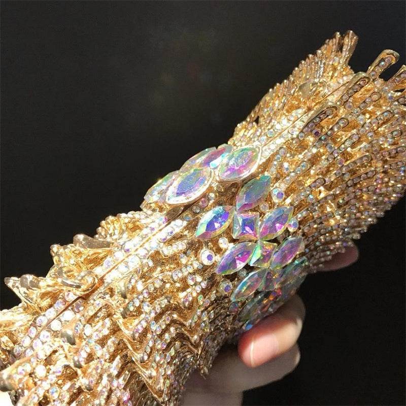 Women's PU Hard Case Diamond Clutch 16x11x6cm