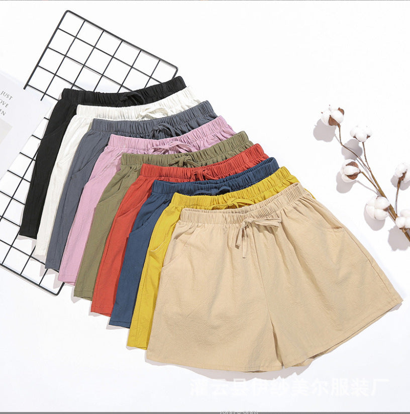 Linen Cotton And Linen Large Size Student Sports And Leisure Shorts