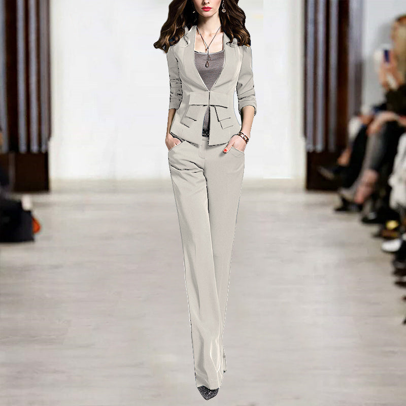 Women's Slim Fit Suit with Coat and Pants - New Fashion Temperament