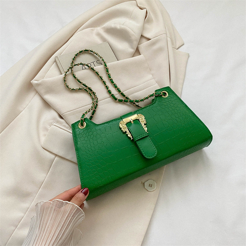 Women's PU Small Square Crossbody Shoulder Bag Casual Fashion Chain