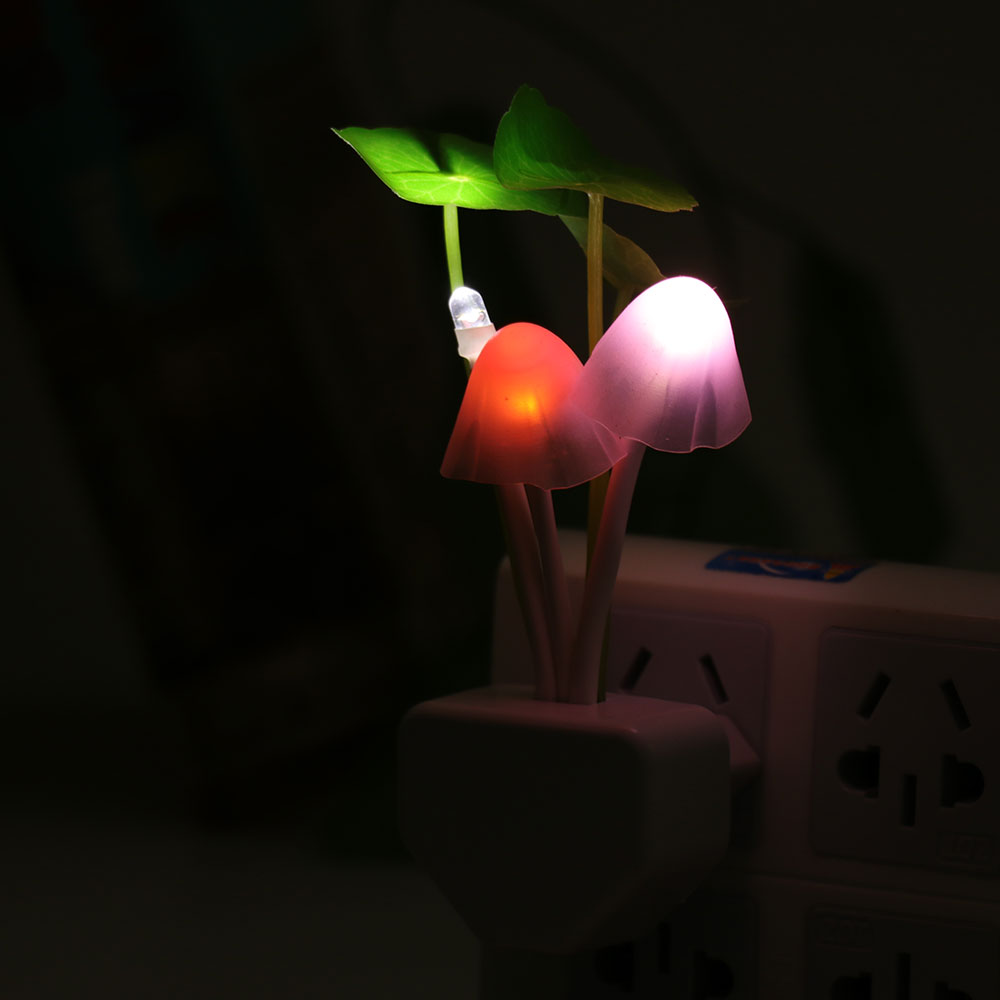Color LED Mushroom Night Light with Sensor, 3 Colors, 220V