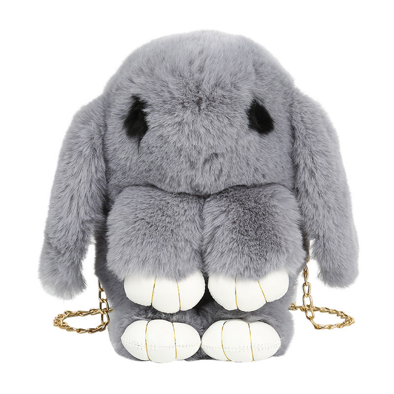 Rabbit Kids Plush Messenger Bag with Chain