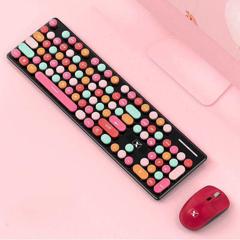 Rechargeable Candy Lipstick N620 Wireless Keyboard Mouse Set