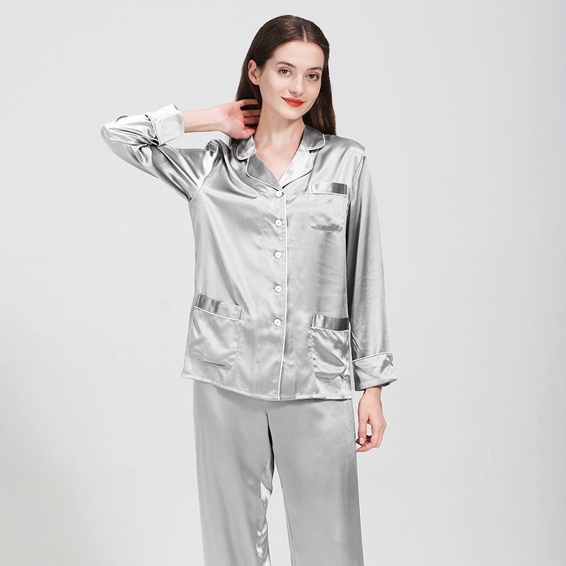 Ensemble de pyjama deux pièces en soie longue pour femme