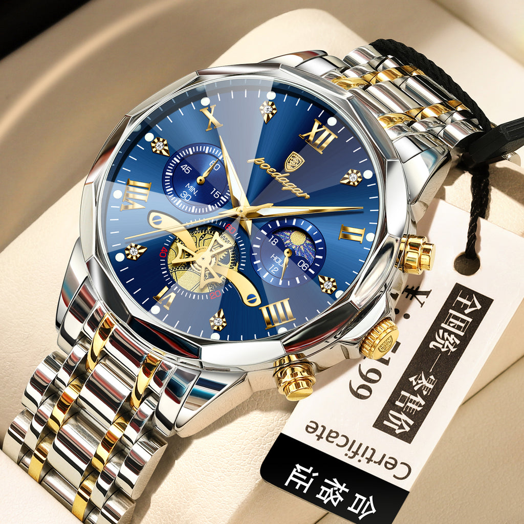 Waterproof Luminous High-End Multifunctional Men's Alloy Quartz Watch
