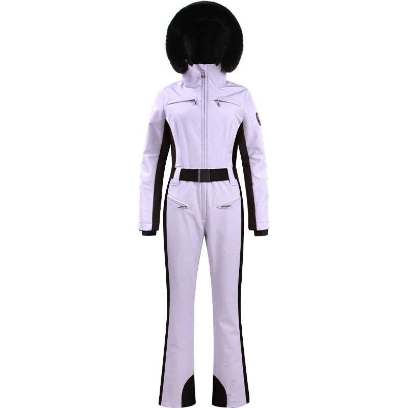 Combinaison de ski d'hiver professionnelle double couche thermique imperméable et ajustée