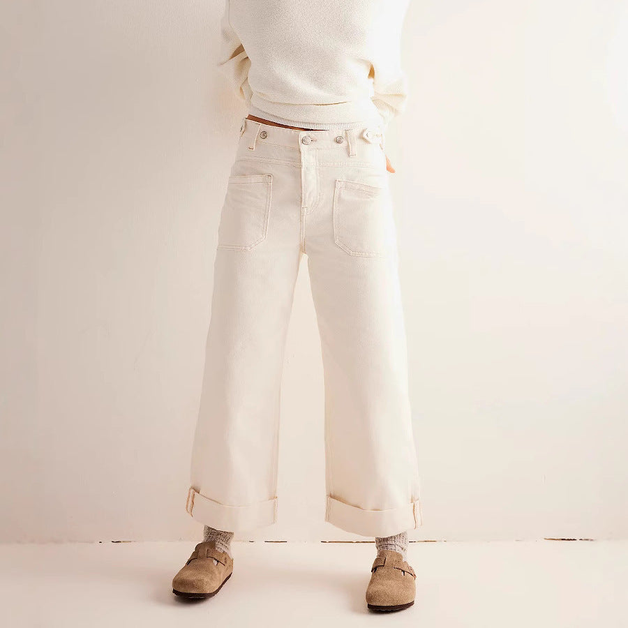 Jeans droits larges pour femme