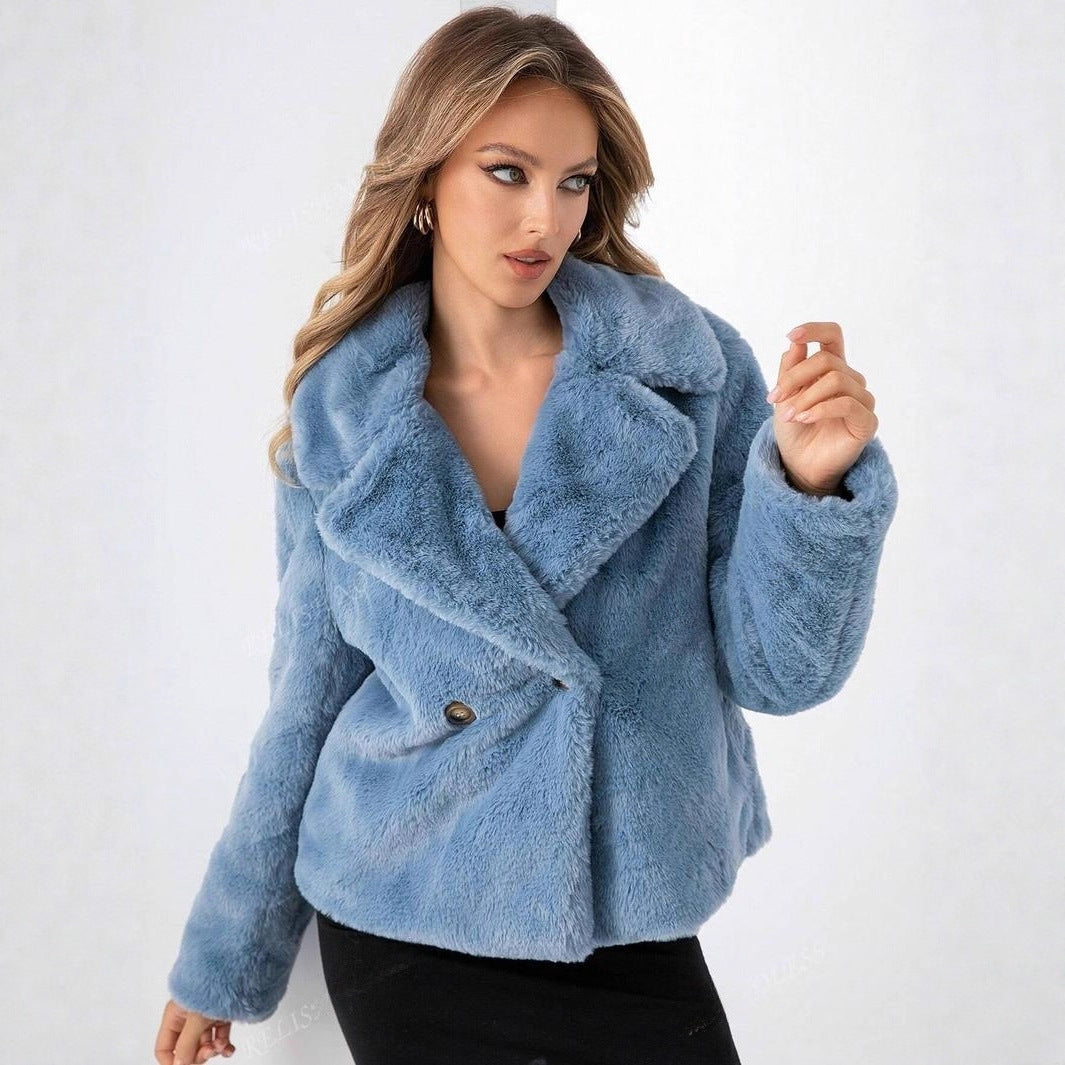 Loose Short Women's Faux Fox Fur Coat