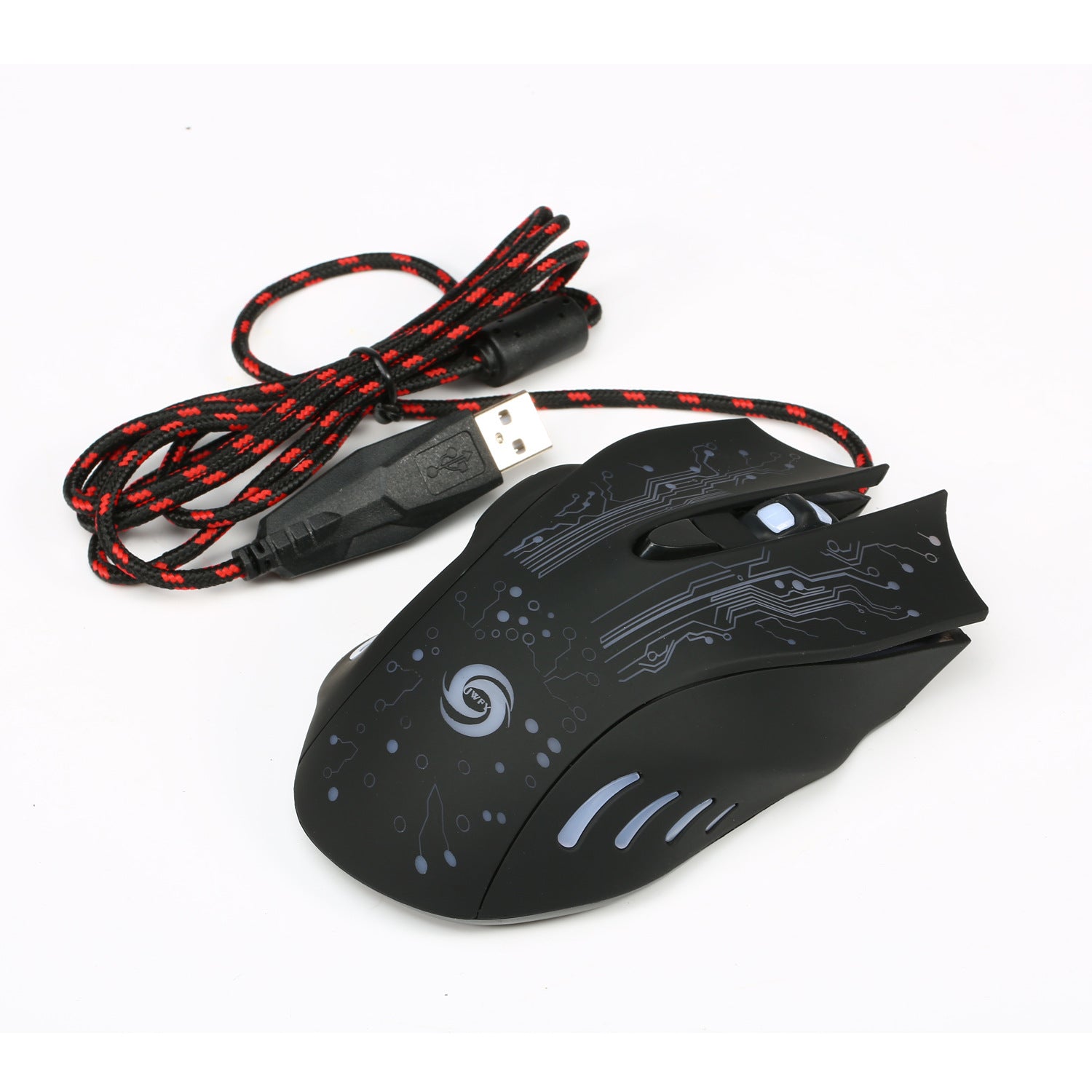 Souris de jeu USB filaire 2400 DPI réglable 6 boutons rétroéclairée LED ergonomique pour PC portable