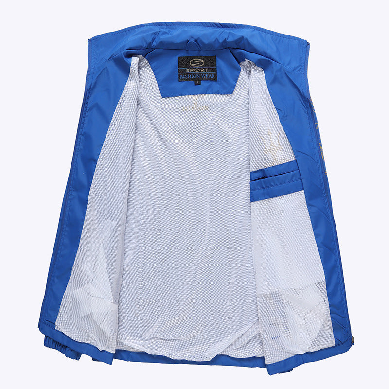 Ensemble de sport d'extérieur grande taille pour homme en polyester bleu