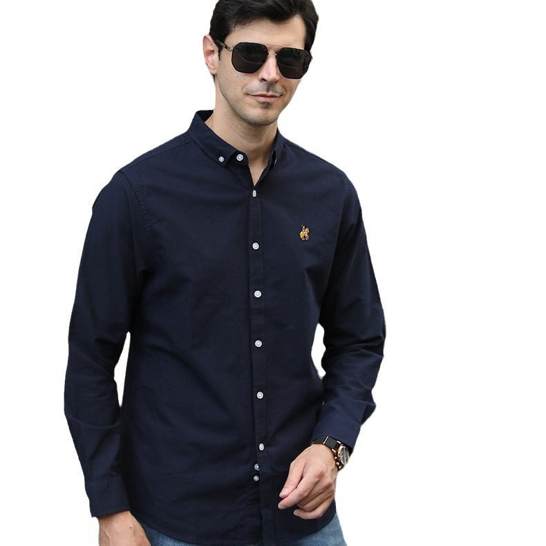 Plus Size Casual Long-Sleeve Striped Shirt for Men