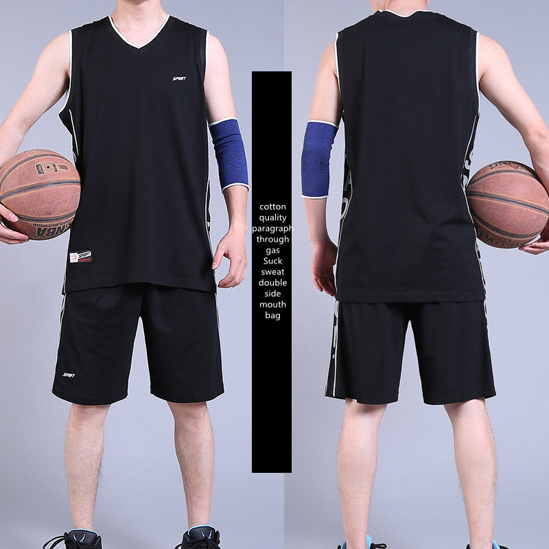 Sleeveless Cotton Polyester Vest and Running Shorts Sportswear