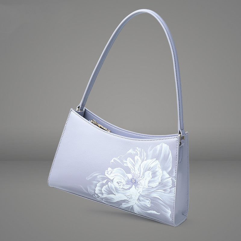 Sac à main en cuir violet clair pour enseignants, mères et aînés – Cadeau de la Fête de la Mi-Automne