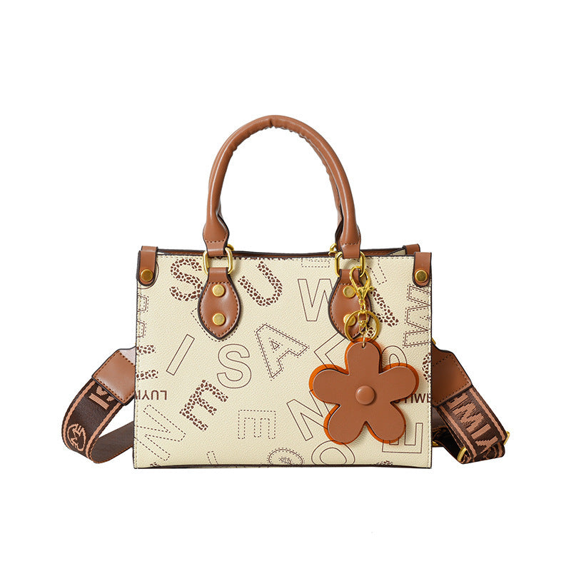 Retro Printed PU Shoulder Messenger Bag for Women, 25cm x 19cm x 10cm