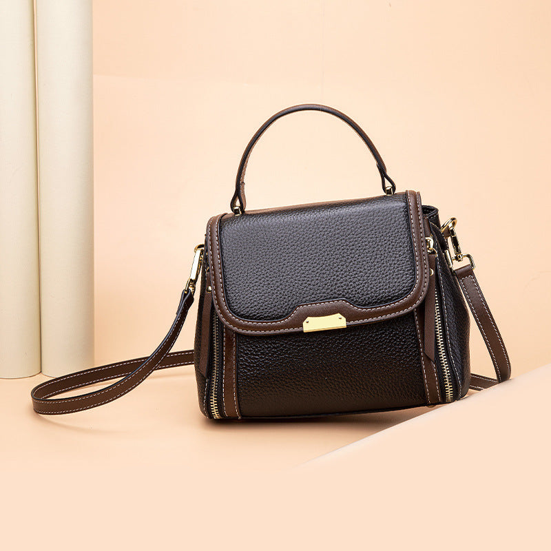 Sac à bandoulière en cuir de vachette pour femme polyvalent