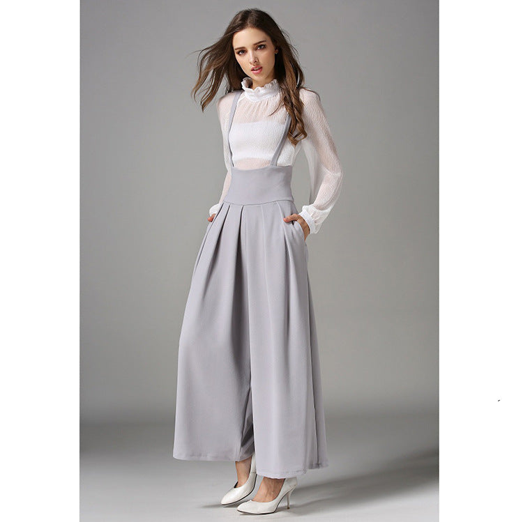 High Waist String Wide Leg Pants