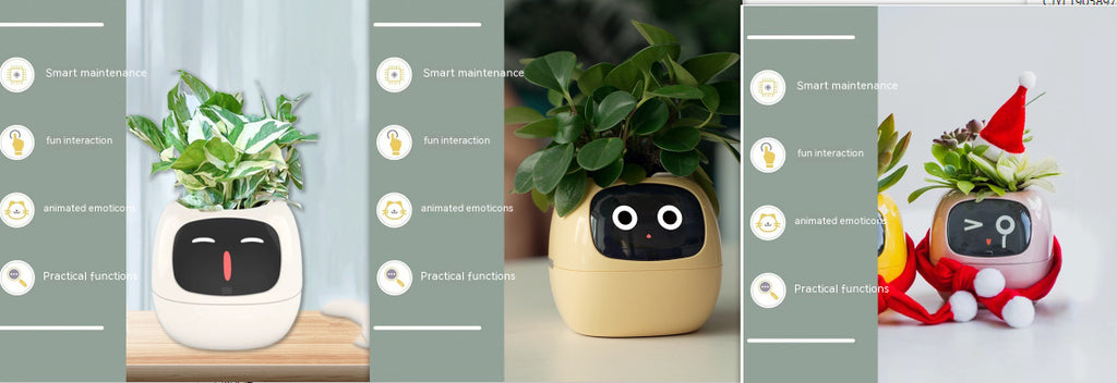 Smart Planter with 7 Sensors & AI Chips for Easy, Fun Plant Care – Over 49 Expressions