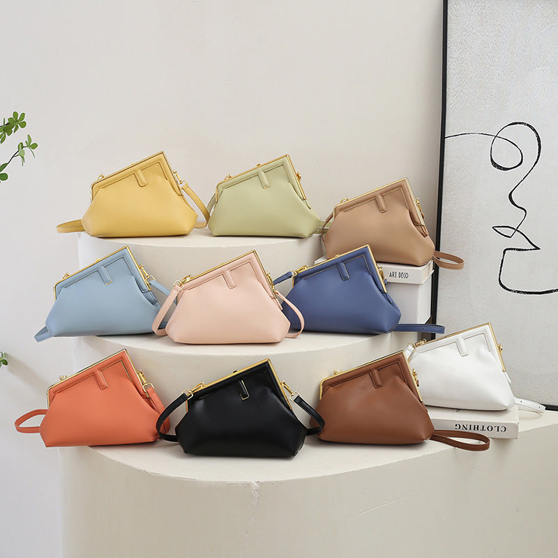 Irregular Textured One-Shoulder Bag - Medium Soft PU, 14x20x8cm
