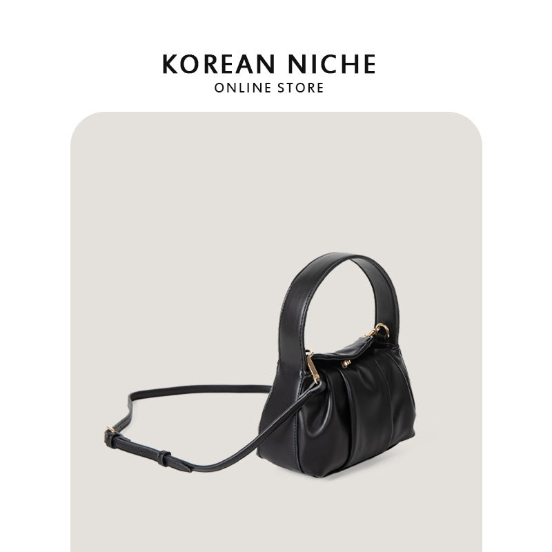 Sac à Bandoulière Plissé Nuage Tendance Sac Oreiller Portable en PU
