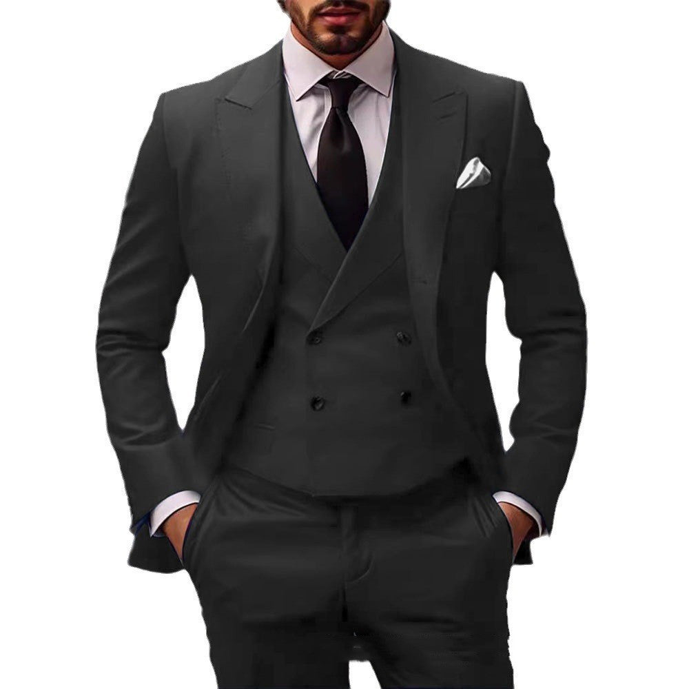 Plus Size Three-Piece Cotton Blend Dress Suit