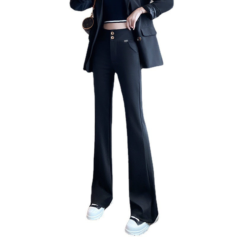 Women's High Waist Slimming Wide Leg Slightly Flared Suit Pants