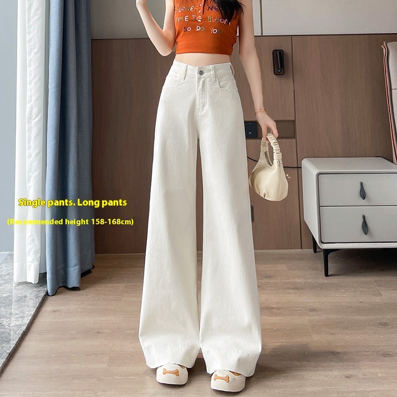 High Waist Wide Leg Jeans for Women Loose Casual Cotton Pants