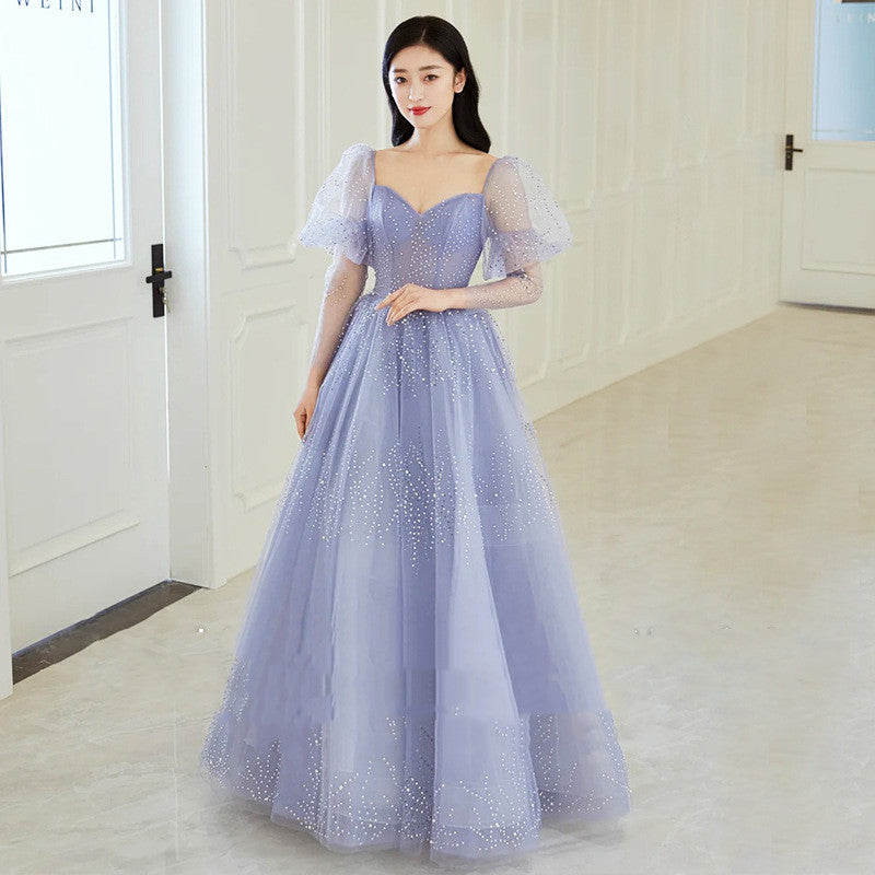 Élégante robe dos nu en polyester pour défilés de mode et mariages