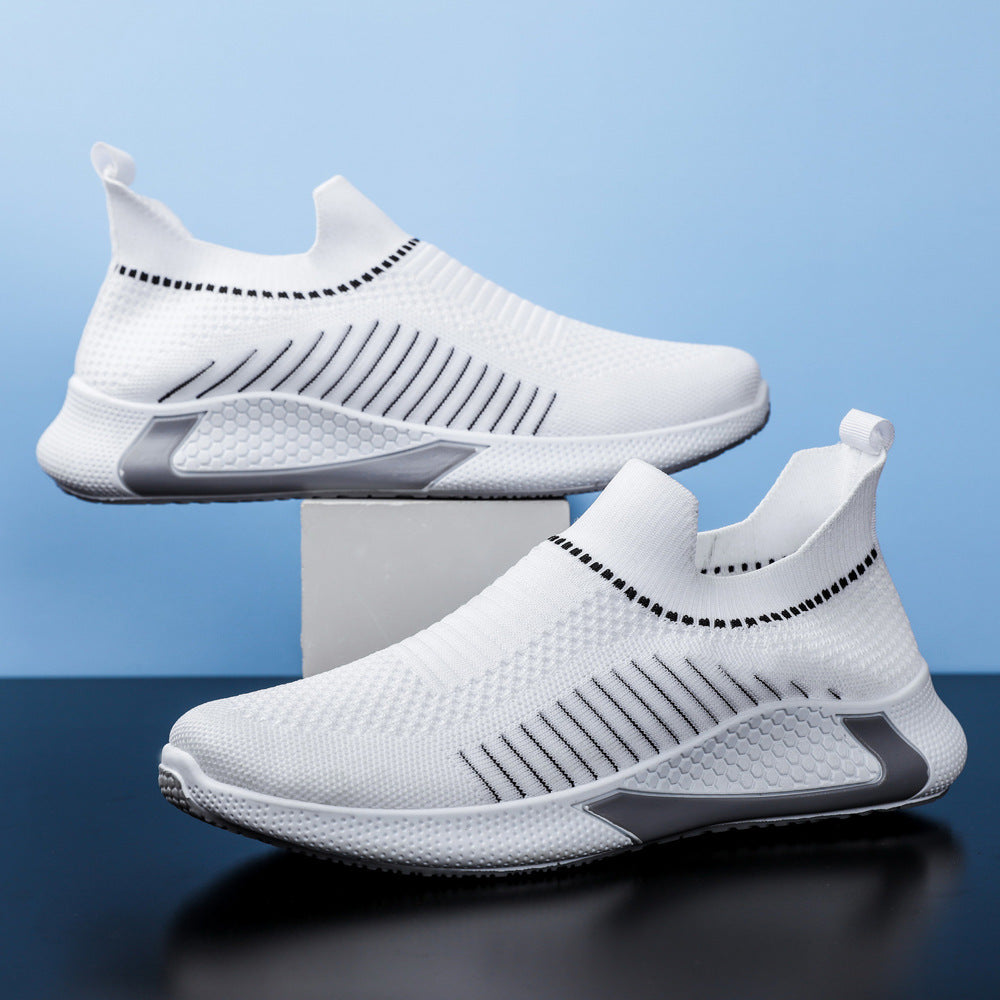 Baskets Respirantes sans Lacets Flyknit Chaussures de Course Légères