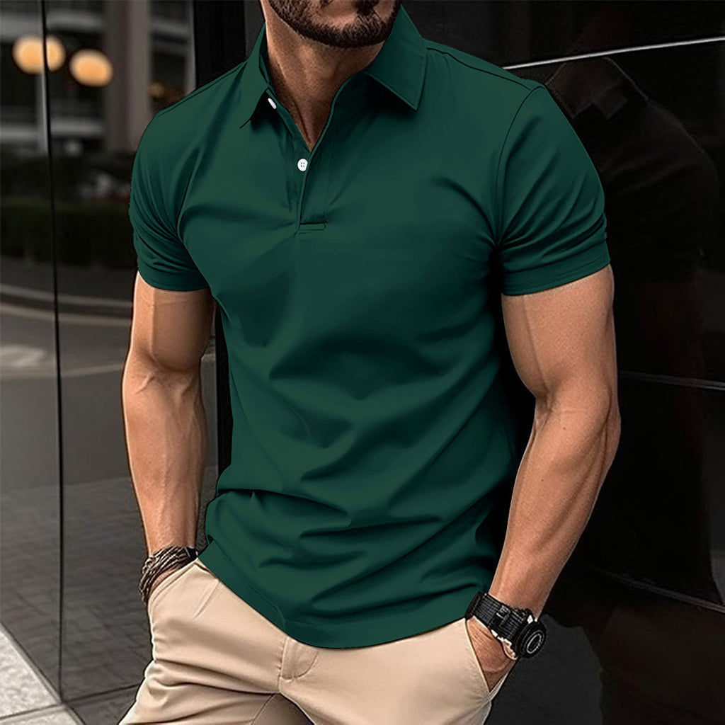 Men's Summer Short Sleeve Cotton Blend Polo Shirt