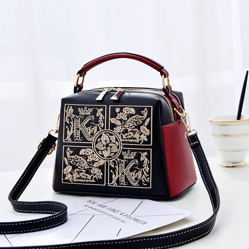 Women's Embroidered PU Crossbody Shoulder Bag