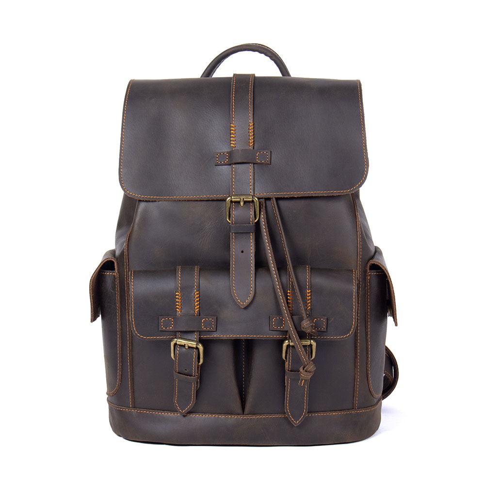 Large-Capacity Leather School & Travel Bag for Men