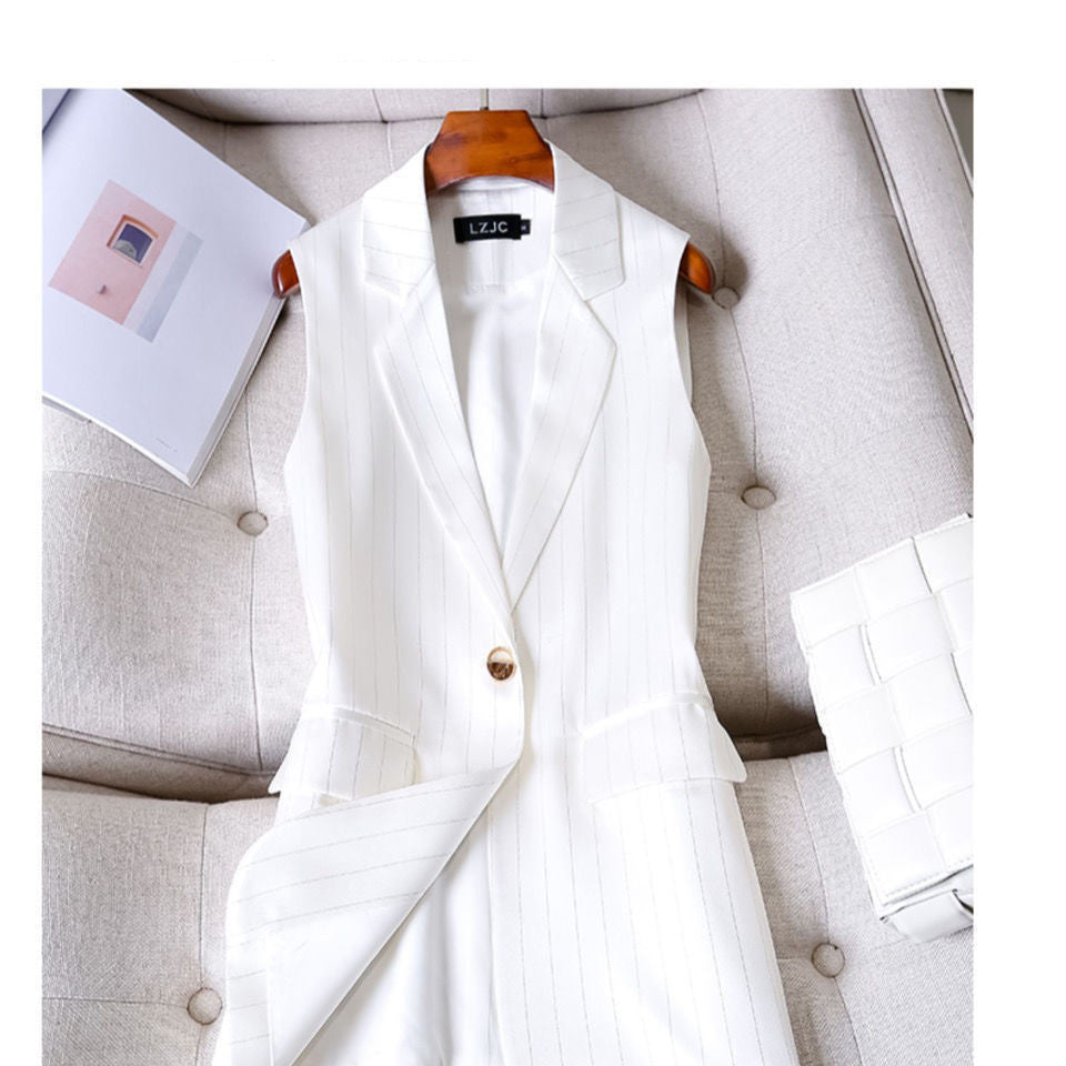 Women's Long Sleeveless Polyester Waistcoat Vest Jacket
