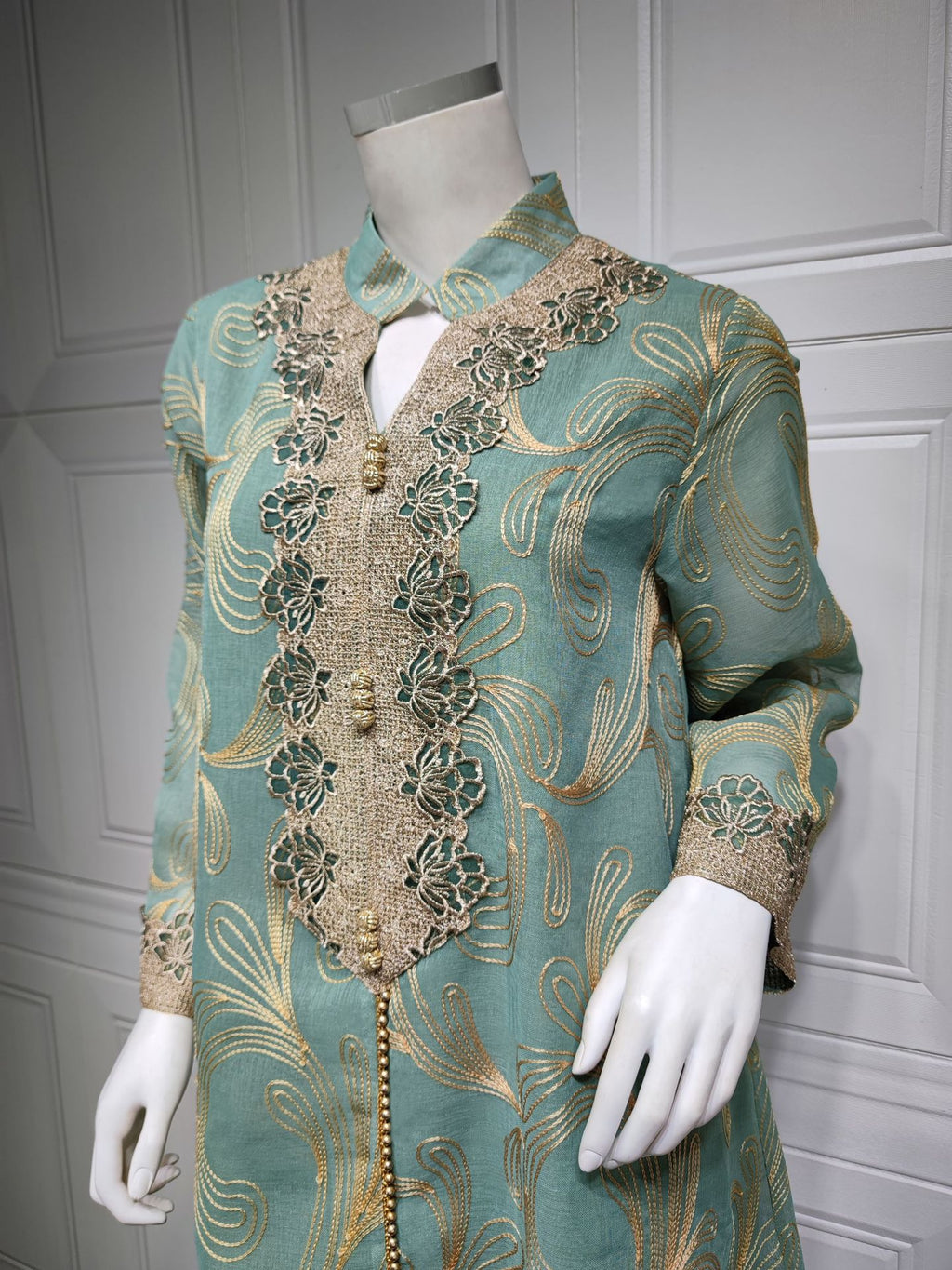 Muslim Spring Summer Middle East Embroidered Swing Dress
