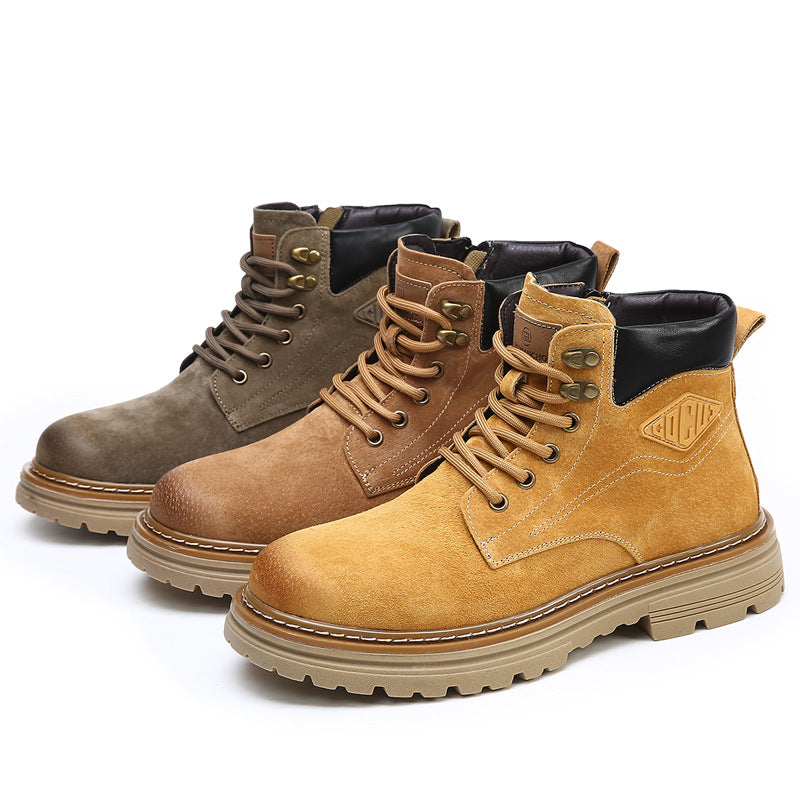 British Retro Men’s Desert Boots Genuine Leather Anti-Slip