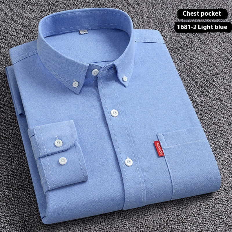 Pure Cotton Washed Oxford Slim Fit Men’s Shirt Long Sleeve