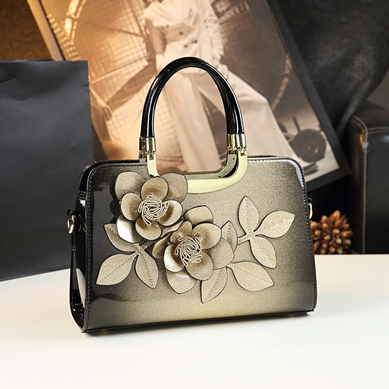 Fairy Temperament Gradient Flower Hand Crossbody Bag 30cm