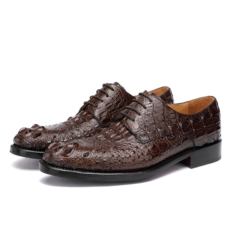 Handmade Men's Crocodile Leather Business Shoes Comfortable Formal