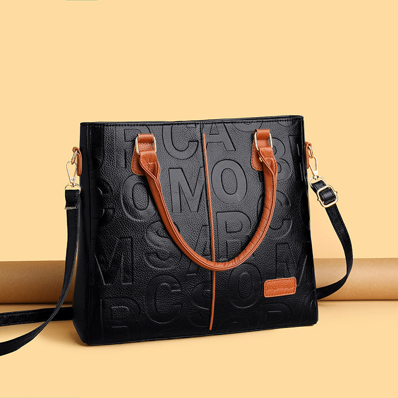 Sac à bandoulière en cuir PU grande capacité pour femme