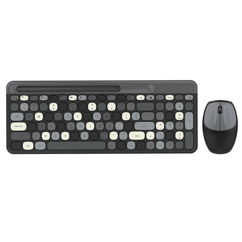 Ensemble clavier et souris de bureau sans fil 2,4 G couleur