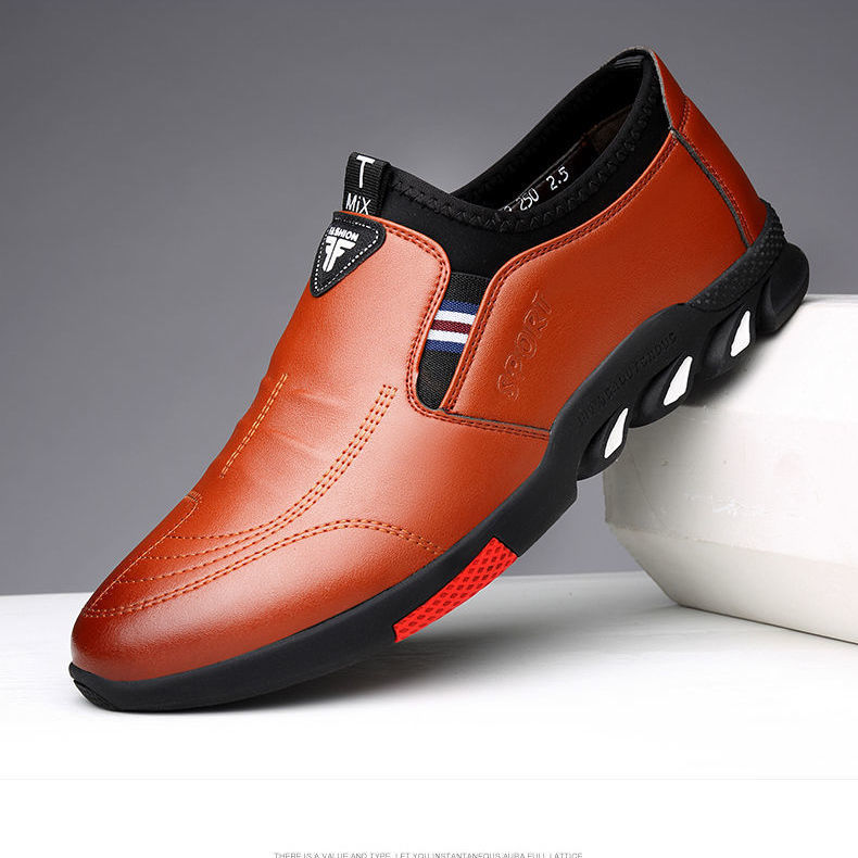 Mens Leather Business Shoes Spring Flat Heel PU Upper