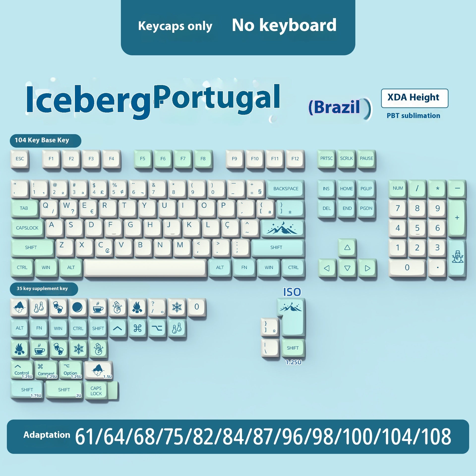 PBT Sublimation Mechanical Keyboard Keycaps Set - 136/139 Keys, Multiple Languages