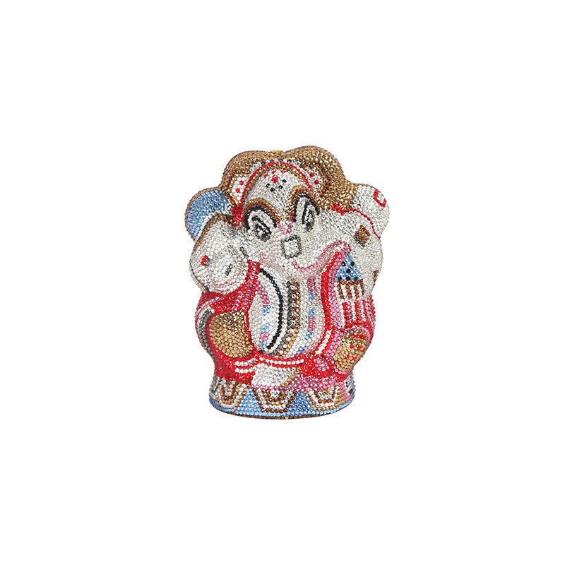 Sac à Main Femme Strass Éléphant Fait à la Main avec Chaîne