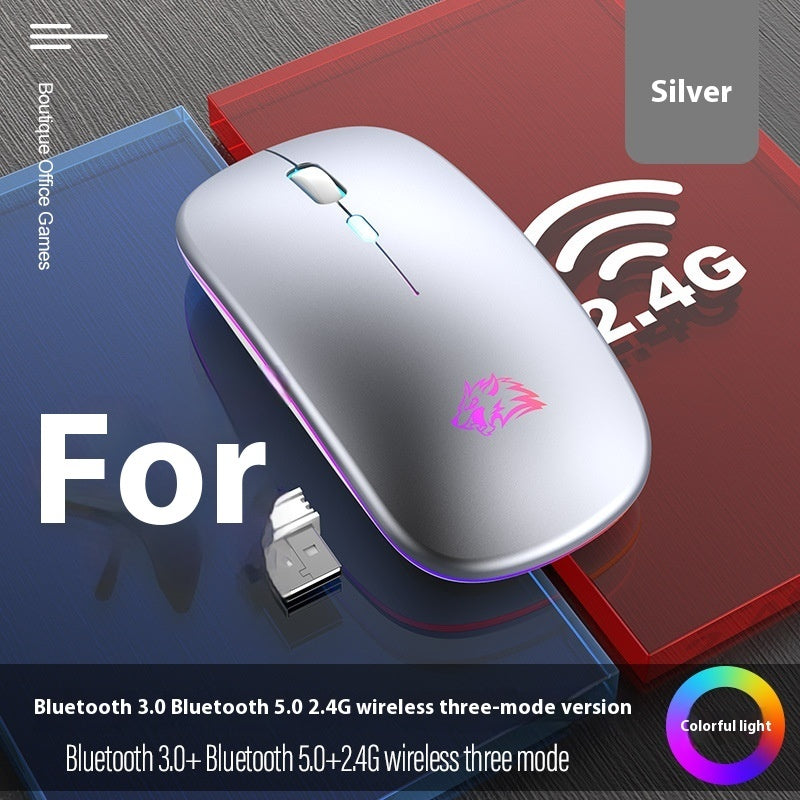 Mute Wireless Charging Bluetooth Mouse with Luminous Light