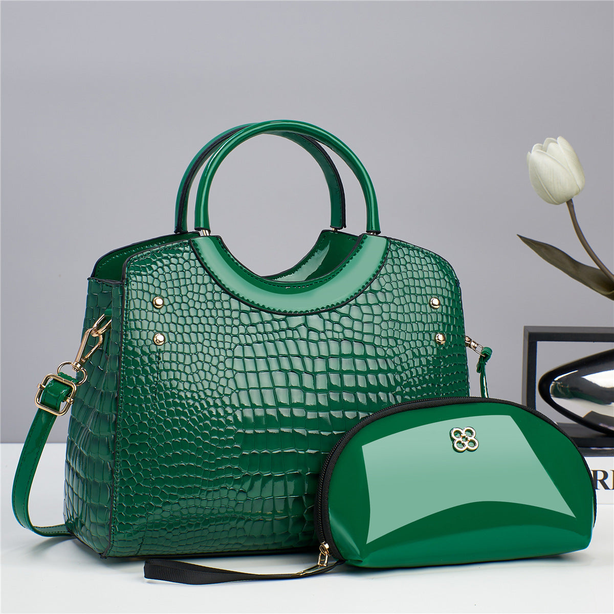 Trendy Mother & Child PU Crossbody Shoulder Bag with Chain Lock